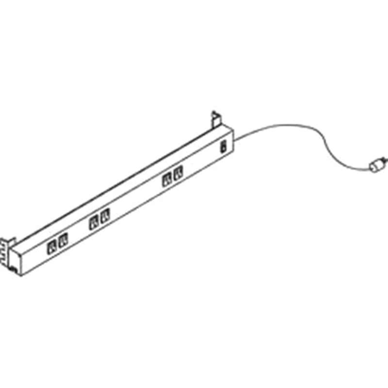 MTS-I Quick Ship Electrical Channel Assembly 46" with 4 Duplex Outlets, EZE Blue